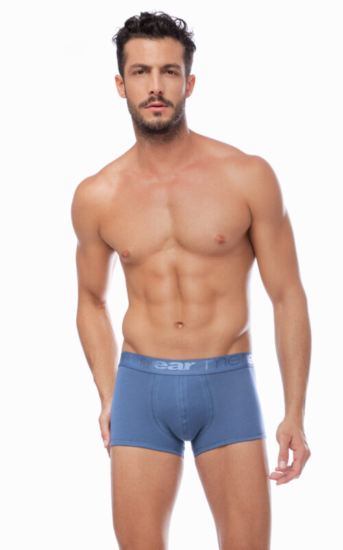 Justmyhome - Mengear Basic Ανδρικό Βαμβακερό Boxer Trunk με Εξωτερικό Λάστιχο 2 τμχ