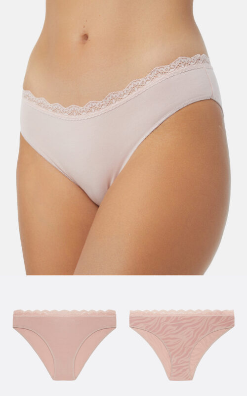 Justmyhome - Fimelle TENCEL™ Modal Γυναικείο Bikini Lace Invisible Σλιπ 2 τμχ