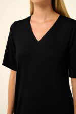 Vamp - Μονόχρωμο Καλοκαιρινό Φόρεμα με V Λαιμόκοψη - Image 3