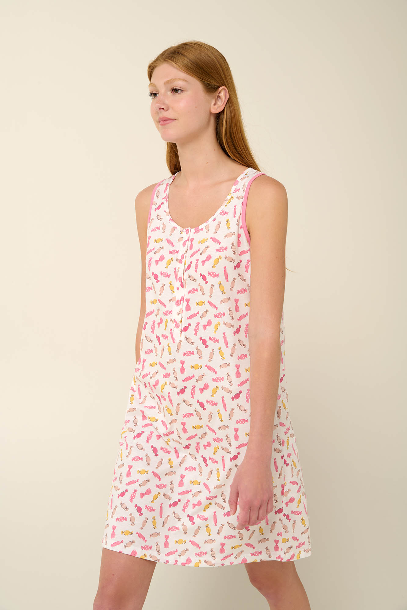 1_0001725886 Vamp - Αμάνικο Καλοκαιρινό Νυχτικό από Βαμβάκι με Πατιλέτα - Image 1