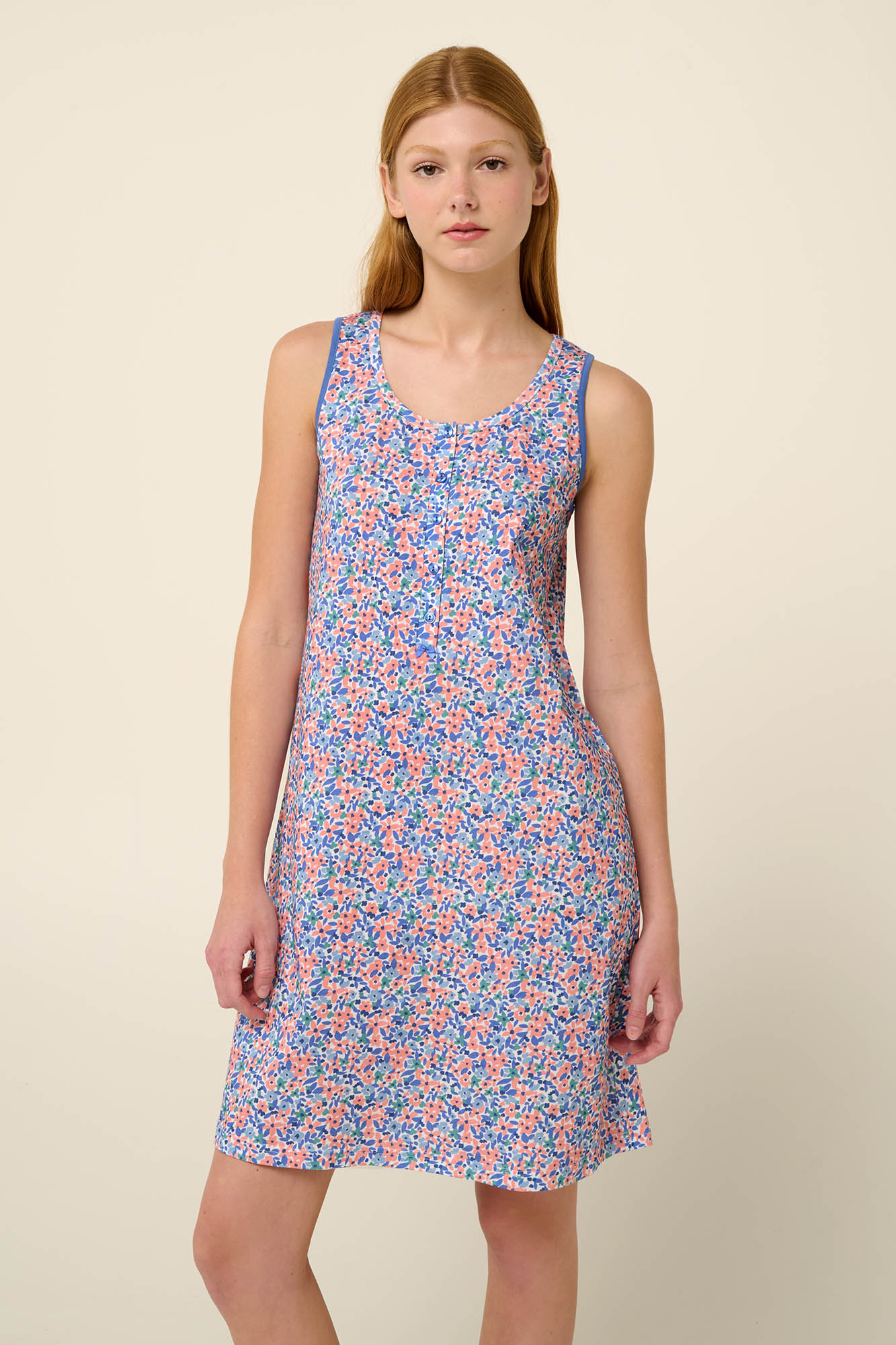 1_0111079794 Vamp - Αμάνικο Καλοκαιρινό Νυχτικό από Βαμβάκι με Πατιλέτα - Image 1