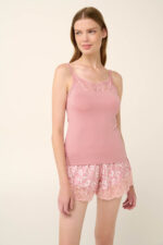 Vamp - Γυναικείο Φανελάκι Micromodal με Δαντέλα