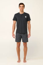 Vamp - Βαμβακερή Ανδρική Πυτζάμα με Κοντό Παντελόνι