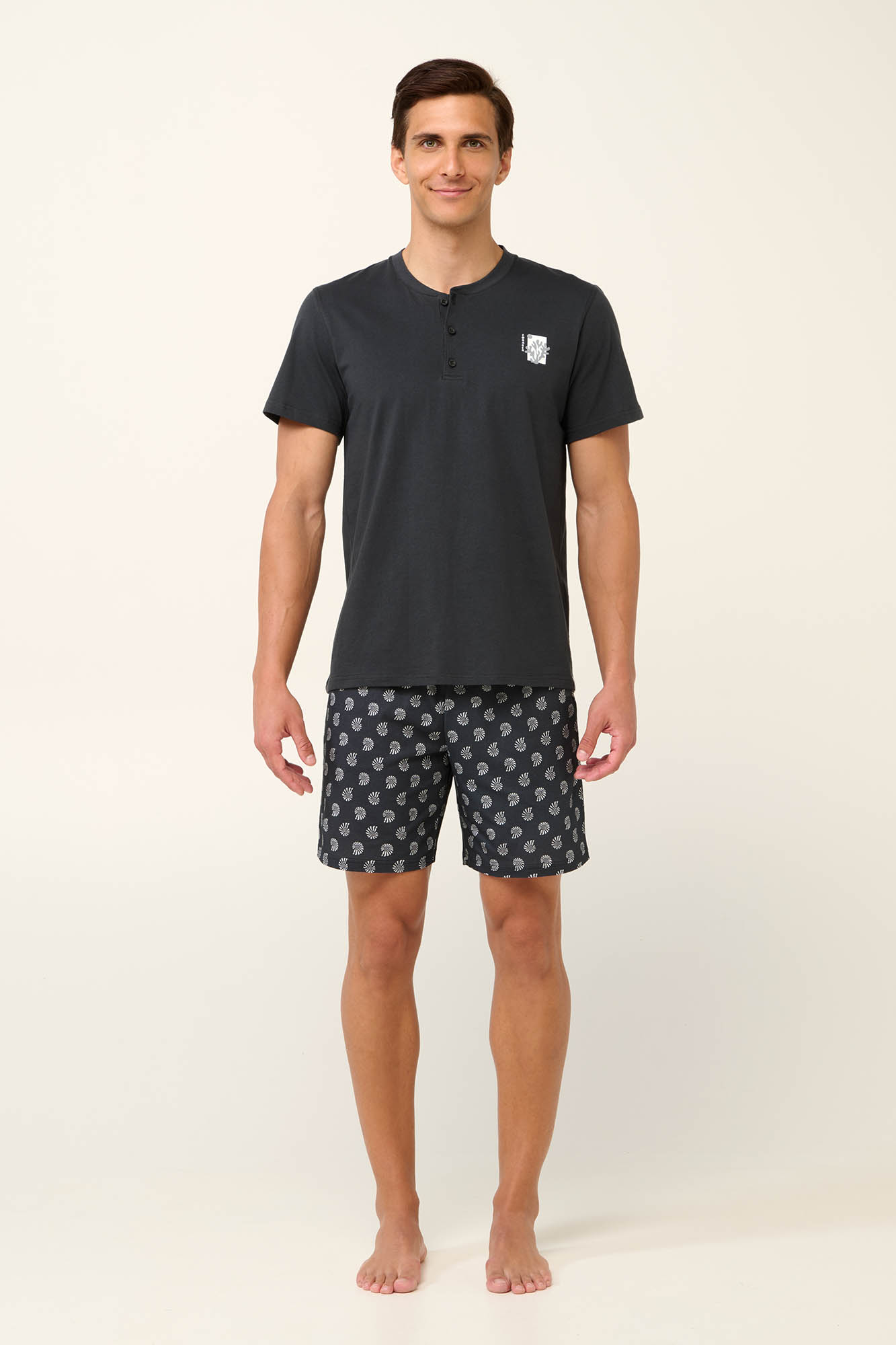 1_0210404429 Vamp - Βαμβακερή Ανδρική Πυτζάμα με Κοντό Παντελόνι - Image 1