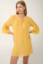 Vamp - Μονόχρωμο Καλοκαιρινό Φόρεμα από Viscose Gauze