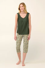 Vamp - Γυναικεία Πυτζάμα Micromodal  με Κάπρι Παντελόνι