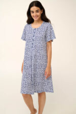 Vamp - Βαμβακερό Νυχτικό Εγκυμοσύνης και Θηλασμού με Κοντό Μανίκι