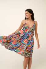 Vamp - Εμπριμέ Καλοκαιρινό Φόρεμα με με Τιράντες