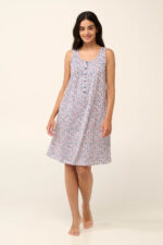 Vamp - Αμάνικο Καλοκαιρινό Νυχτικό από Βαμβάκι με Πατιλέτα