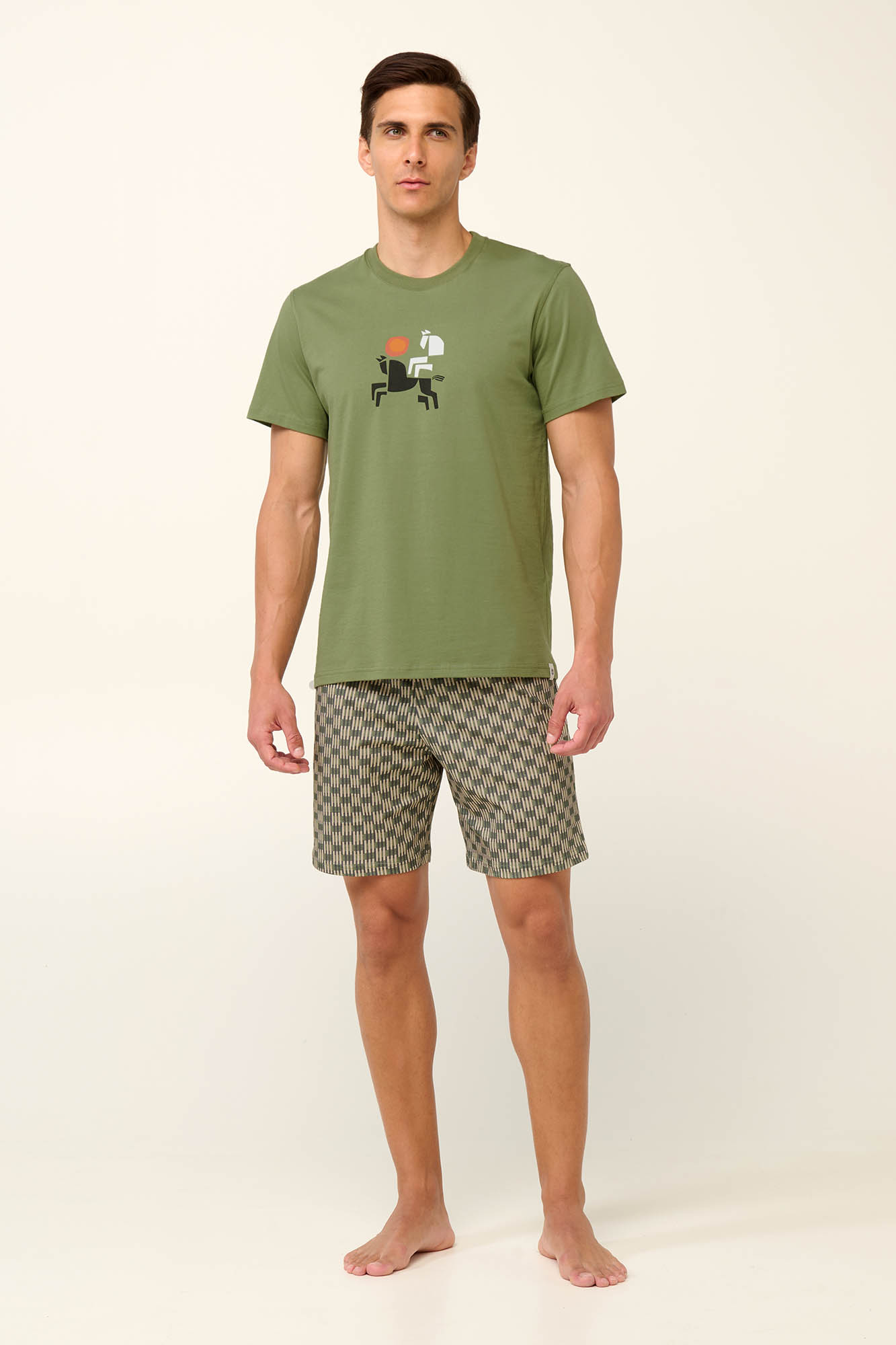 1_0505440223 Vamp - Βαμβακερή Ανδρική Πυτζάμα με Κοντό Μανίκι - Image 1