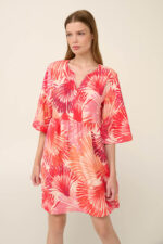 Vamp - Καλοκαιρινό Φόρεμα από Ποπλίνα με Μανίκια 3/4