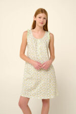 Vamp - Αμάνικο Καλοκαιρινό Νυχτικό από Βαμβάκι με Σούρες