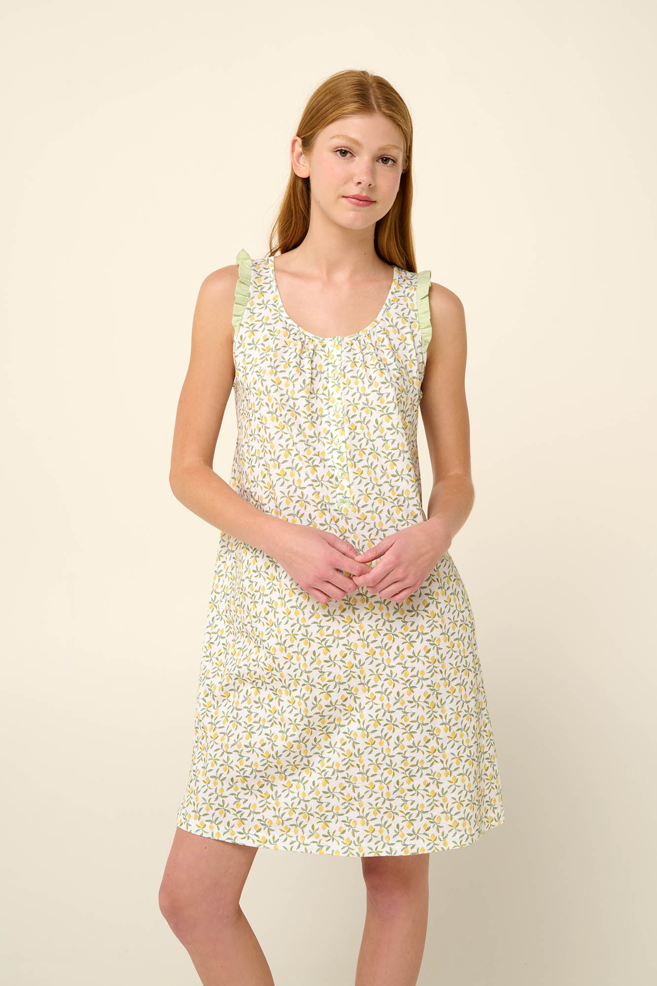 1_0520185020 Vamp - Αμάνικο Καλοκαιρινό Νυχτικό από Βαμβάκι με Σούρες - Image 1