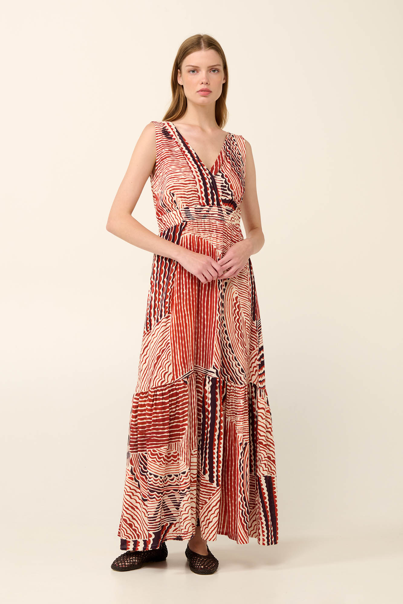 1_0560159417 Vamp - Μάξι Καλοκαιρινό Φόρεμα από Ποπλίνα - Image 1