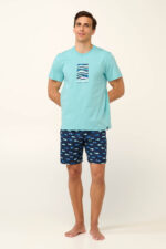 Vamp - Βαμβακερή Ανδρική Πυτζάμα με Ψαράκια