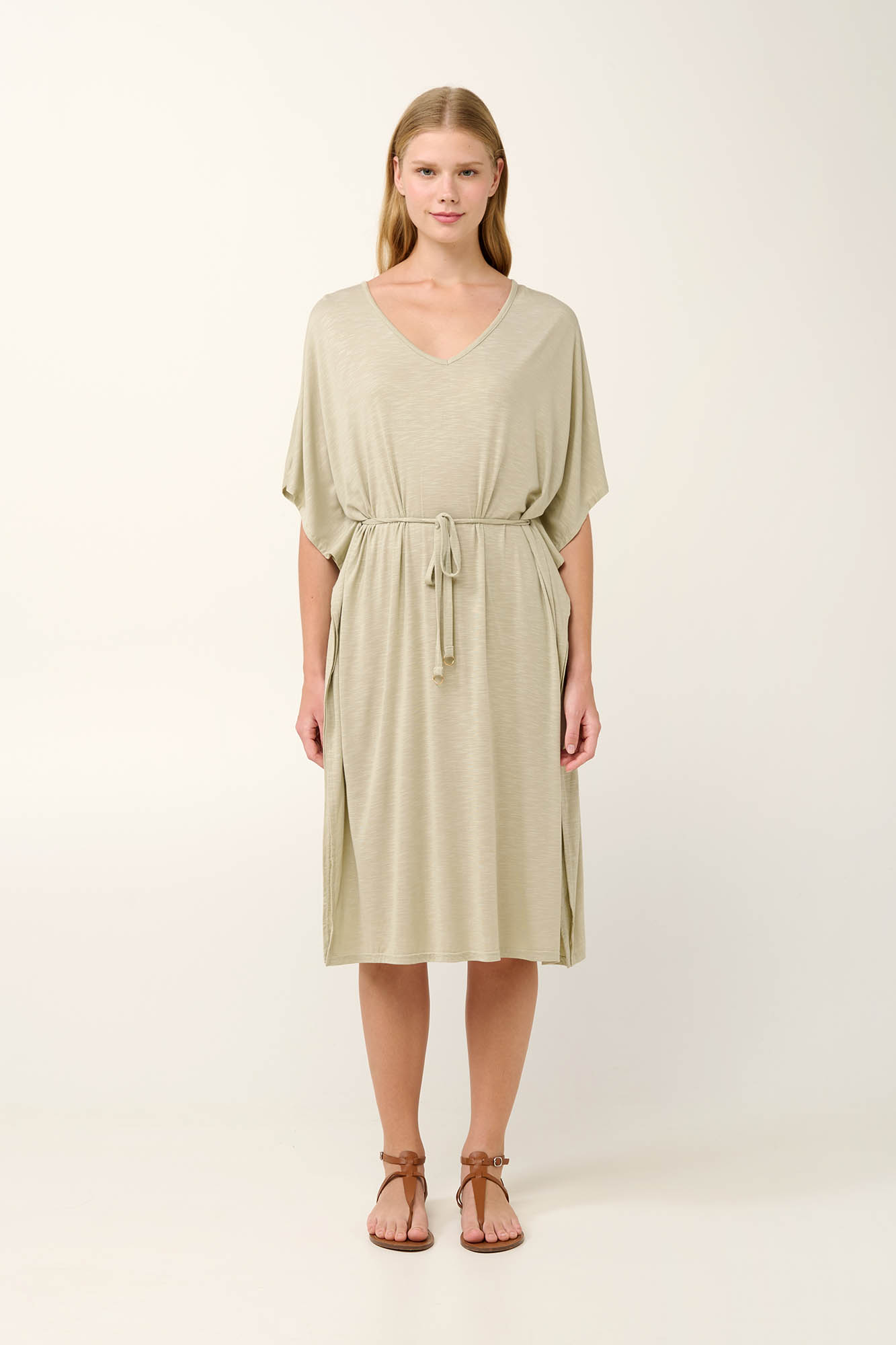 1_0664265143 Vamp - Μονόχρωμο Καφτάνι από Viscose Flama - Image 1