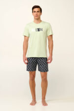 Vamp - Βαμβακερή Ανδρική Πυτζάμα με Κοντό Παντελόνι