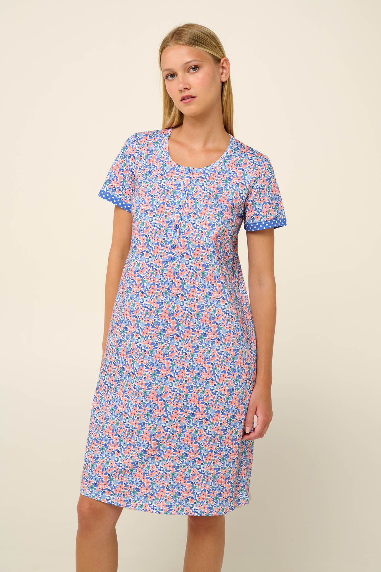 1_0766427091 Vamp - Καλοκαιρινό Νυχτικό από Βαμβάκι με Πατιλέτα - Image 1