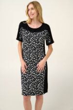 Vamp - Ασπρόμαυρο Καλοκαιρινό Φόρεμα Viscose