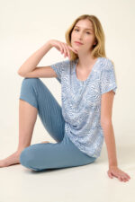 Vamp - Γυναικεία Πυτζάμα Micromodal με Κάπρι Παντελόνι