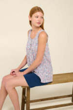 Vamp - Βαμβακερή Γυναικεία Πυτζάμα με Κοντό Παντελόνι