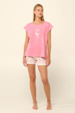 Vamp - Βαμβακερή Γυναικεία Πυτζάμα με Κοντό Παντελόνι