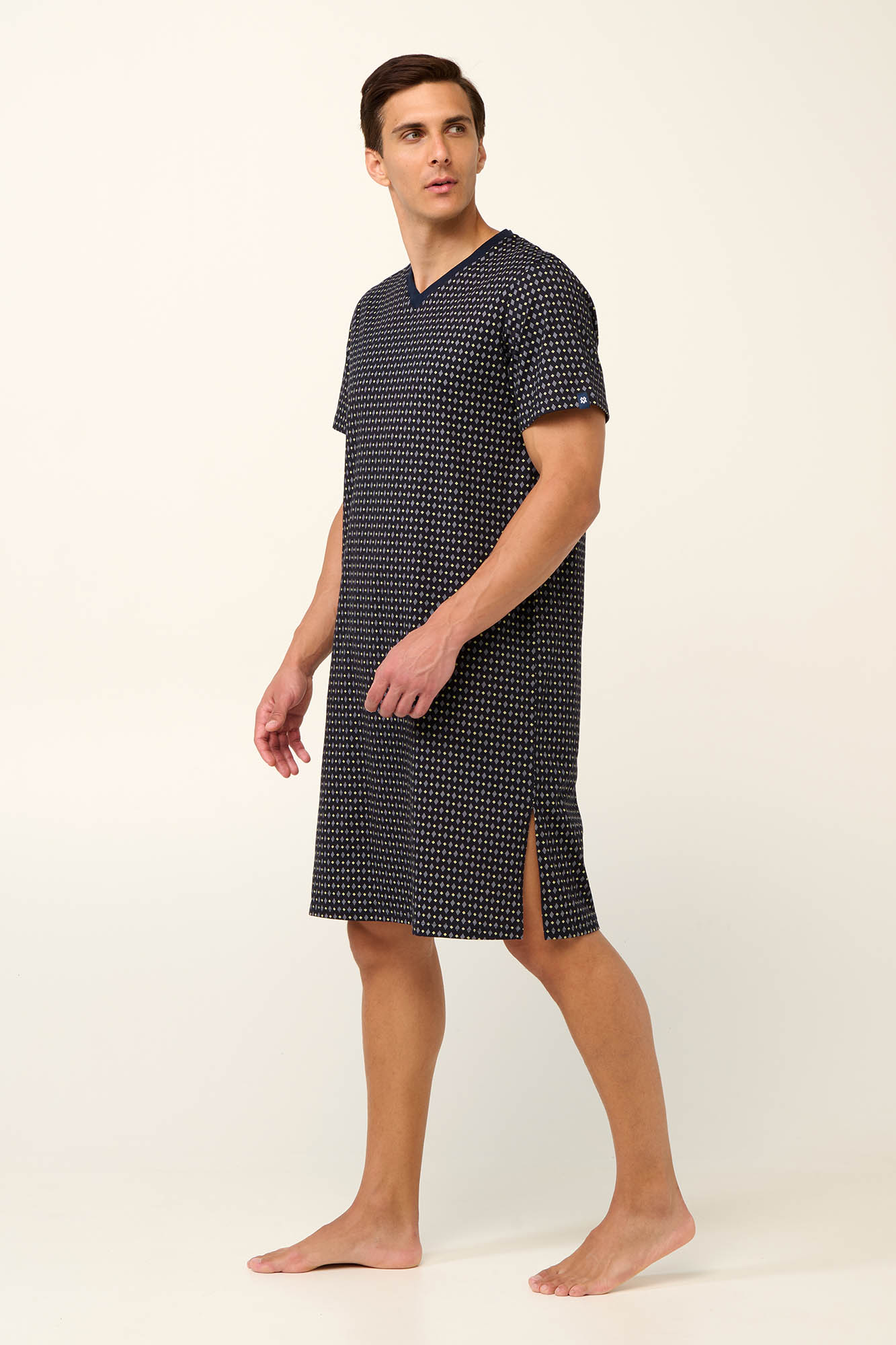 1_0928026364 Vamp - Βαμβακερό Ανδρικό Νυχτικό με Ρόμβους - Image 1