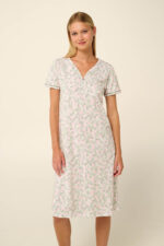 Vamp - Βαμβακερό Καλοκαιρινό Νυχτικό με Κοντό Μανίκι