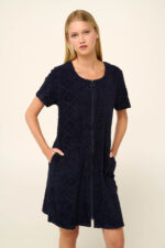 Vamp - Μονόχρωμο Frottee Φόρεμα Θαλάσσης με Φερμουάρ