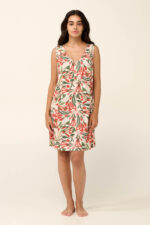 Vamp - Καλοκαιρινό Νυχτικό Micromodal με Μεσογειακό Φλοράλ Μοτίβο