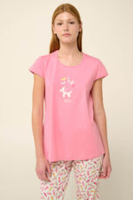 Vamp - Βαμβακερή Γυναικεία Πυτζάμα με Κάπρι Παντελόνι - Image 2