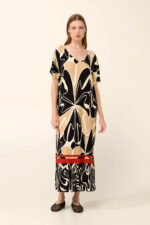 Vamp - Καφτάνι από Viscose με Φλοράλ Μοτίβο - Image 2