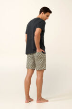 Βαμβακερή Ανδρική Πυτζάμα με Ριγέ-Πλεκτό Παντελόνι - Image 2