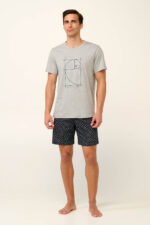 Vamp - Βαμβακερή Ανδρική Πυτζάμα με Κοντό Μανίκι - Image 2