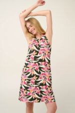 Vamp - Αμάνικο Καλοκαιρινό Φόρεμα σε Φλοράλ Μοτίβο Ακουαρέλα - Image 2