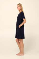 Vamp - Μονόχρωμο Frottee Φόρεμα Θαλάσσης με Φερμουάρ - Image 2