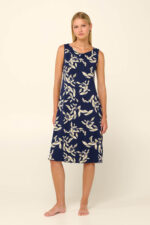 Vamp - Αμάνικο Καλοκαιρινό Νυχτικό Micromodal με Φύλλα του Ωκεανού - Image 2