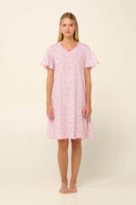 Vamp - Καλοκαιρινό Νυχτικό από Βαμβάκι με Κοντό Μανίκι - Image 2