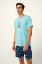 Vamp - Βαμβακερή Ανδρική Πυτζάμα με Ψαράκια - Image 2