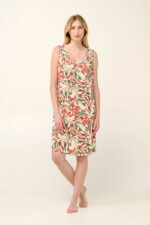 Vamp - Αμάνικο Καλοκαιρινό Νυχτικό Micromodal με Μεσογειακό Φλοράλ Μοτίβο - Image 2