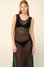 Αμάνικο Διάτρητο Φόρεμα Παραλίας από Δίχτυ - Image 3