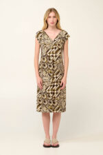 Vamp - Καλοκαιρινό Φόρεμα Viscose με Πιέτα σε Μαροκέν Patchwork Μοτίβο - Image 2