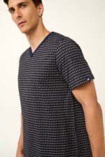 Vamp - Βαμβακερό Ανδρικό Νυχτικό με Ρόμβους - Image 2