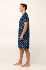 Vamp - Βαμβακερό Ανδρικό Νυχτικό με Ψαράκια - Image 2