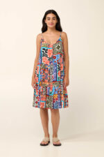 Vamp - Εμπριμέ Καλοκαιρινό Φόρεμα με με Τιράντες - Image 2