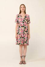 Καλοκαιρινό Φόρεμα Viscose με Φλοράλ Μοτίβο Ακουαρέλα - Image 2