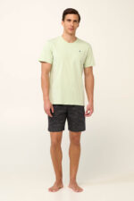 Vamp - Βαμβακερή Ανδρική Πυτζάμα με Μονόχρωμο Τοπ - Image 2