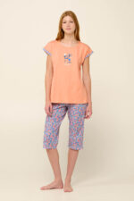 Vamp - Γυναικεία Πυτζάμα από Βαμβάκι με Κάπρι Παντελόνι - Image 2