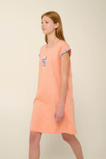 Vamp - Καλοκαιρινό Νυχτικό από Βαμβάκι με Κοντό Μανίκι - Image 3