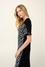 Vamp - Ασπρόμαυρο Καλοκαιρινό Φόρεμα Viscose - Image 2